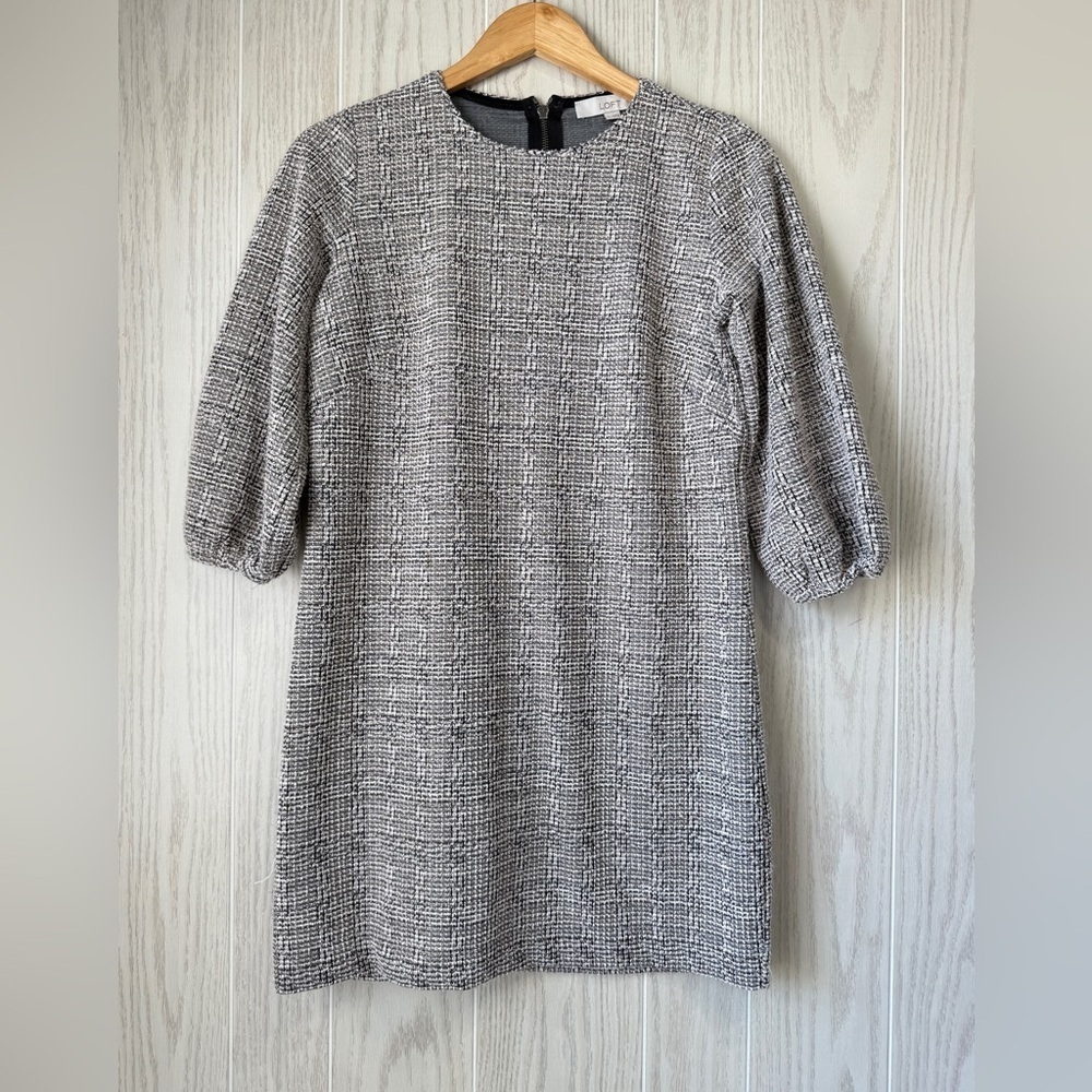LOFT Textured Tweed Shift Dress – Size 4 LNC